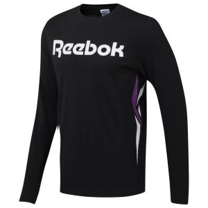 Koszulki Męskie Reebok Classic Vector Czarne PL 49XZEGU